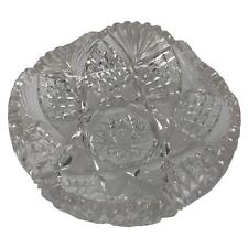 1940's VINTAGE Cut Crystal Bowl Sawtooth Edge Brilliant American  picture