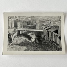 Vintage B&W Snapshot Photograph Sewage System China Hong Kong Squatters Postwar picture