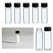 100 Mini Clear Glass Vial Bottles Cap 2 3/16 Tall 6 mL Gold Panning Prospecting picture