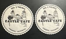 PAUL & THELMA'S CASTLE CAFE CAMBRIA CALIFORNIA 2 LOVELY NOSTALGIC COASTERS picture