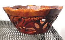 Handmade Carved Wooden Bowl Africa Animals picture