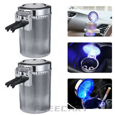 2X Car Ashtray LED Light Up Smokeless Ash Cigarette Cylinder Holder Cup Colorful picture