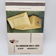 Vintage Matchcover The American Vault Corp. Belmont Massachusetts picture