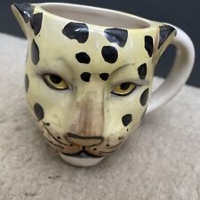 Vintage Henriksen Imports 3D Leopard Mug Art Coffee Tea Cup Style picture