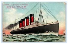 Cunard S.S. Lusitania Pre Sinking Postcard 1911 Ship Steamer 33,000 Tons D13 picture