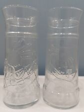 PAIR Red Lobster Embossed Lighthouse Crabfest Glass Tumblers Crab Sailboat picture