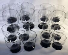 Lot of 16 Vintage Weston Black Lily 1930s Art Deco Cocktail Glasses 4 Sizes picture