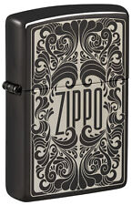 Zippo Logo Filigree Design High Polish Black Windproof Lighter, 48253 picture