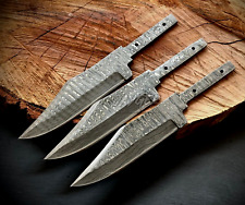 Handmade Bowie Knife Blank Blade | Damascus Steel | 3x blades  | B34 picture