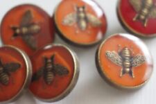 Set of  6 Gucci  BUTTONS   orange   bees 17 mm 0,6 inch picture