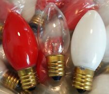 Vintage Christmas C9  Bulbs ~ Lamp replacement 28 tested work red white clear picture