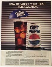 Diet Pepsi Club Med 1989 Vintage Print Ad 8x11 Inches Wall Decor picture