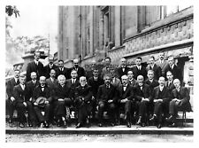 ALBERT EINSTEIN 1927 SOLVAY CONFERENCE ON QUANTUM MECHANICS 8X10 PHOTO picture