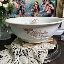 Antique Ironstone Basin Bowl Crazed And Worn Perfectly Brown Transfer Wash Basin picture