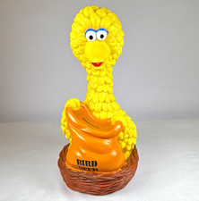 Vintage Illco Toy Big Bird "Bird Seed" Plastic Piggy Bank Coin Bank Basket picture
