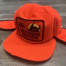VTG New Era Trapper Hat Jack Daniels Whiskey WYOOTER HOOTER Orange Made in USA picture