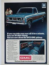 1973 GMC Pickup Truck Vintage Original Print Ad 8.5 x 11