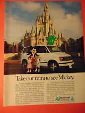 1988 National Car Rental Take Our Mini to see Mickey Disney World print ad picture