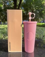 New Starbucks Sakura Pink Matte 24oz Straw Cold Cup Tumbler W/ Straw Gift picture