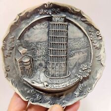 Rare Resin Pisa La Torre Tower 3d Vintage Wall Hanging Decor Round Plate 6