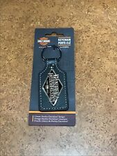 Harley-Davidson® 120th Anniversary Key Chain FOB Keychain Leather & Metal picture