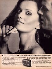 1979 King Oscar Sardines Print Ad Aphrodisiac Seafood Tins Sexy Woman Man Fish picture