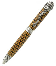 Serpent Ballpoint Twist Pen in Antique Pewter Finish with Golden Honeycomb Body picture