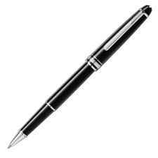 Luxury 163 Classique Series Bright Black+Silver Clip 0.7mm Rollerball Pen picture