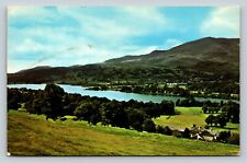 Cumbria England Coniston Water & Old Man Of Coniston 9d Stamp VINTAGE Postcard picture