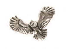 A.E. Williams Fine Brittish Pewter Lapel Hat Pin Owl In Flight Insect #35040 picture