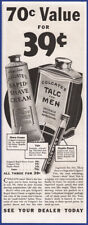 Vintage 1933 COLGATE'S Talc For Men Shave Cream Styptic Pencil 1930's Print Ad picture