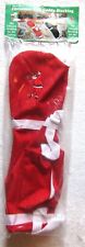Vintage Golf Fan Christmas Stocking Golf Bag 19” X 6” Red & White Zipper RARE picture