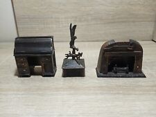 Lot of 3 Vintage Durham Ind. Die Cast Dollhouse Miniatures Fireplace Desk  picture
