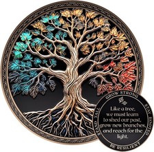Meaningful Tree of Life Affirmation Coin - Perfect Gift for Sobriety Milestones picture