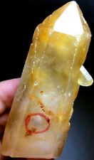145g NATURAL Golden Hair Rutilated Quartz Crystal Point &Stone in stone d286 picture