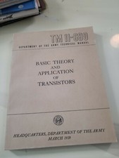 1959 TRANSISTORS BASIC THEORY APP ELECTRONIC  TECH MANUAL USA OFFICE RARE VTG  picture