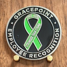 Gracepoint Mental Health Green Ribbon Staff Recognition Challenge Coin  W#11 picture