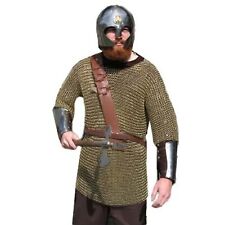 9mm Flat Rings Riveted Brass Chainmail Hauberk Medieval Knight Reenactment picture