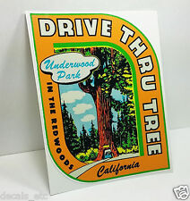 REDWOODS California Vintage Style Travel Decal / Vinyl Sticker, Luggage Label picture