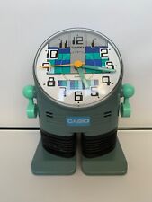 Casio Robot Action Alarm Clock AC-100 Vintage 1980s Japan Blue picture