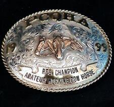 Silverado Sterling Silver Overlay PCQHA Res Champion Am Working Cow Horse Buckle picture