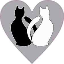 4.5 X 4.5 Cats Heart Sticker Vinyl Cup Decal Car Stickers Animal Bumper Decals picture