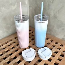 2023 China Starbucks 16oz Gradient SS Ombre Tumbler Straw Cup With Two Lid picture