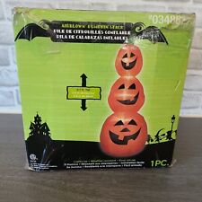 Gemmy 9 ft Lighted Halloween Skinny Pumpkin Totem Tower Inflatable Airblown 2010 picture