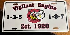 Vintage Copiague Fire Department Vigilant Engine EVC Car Vanity Plate picture