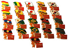 Olympics 1988 Seoul National Flags Coca Cola Sponsor Lapel Pins Lot of 21 (111) picture
