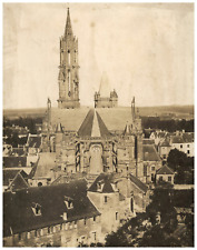 Primitive, Senlis Cathedral, Vintage Print Salt Paper, 21.5 Salt Paper picture