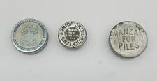 Set Of 3 Vintage Medicinal Tins Manzan For Piles, Mentholatum, Bucklens Arnica picture