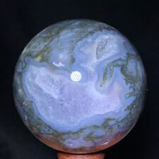 608g Natural Beautiful Moss Agate Sphere Quartz Crystal Ball Specimen Healing picture