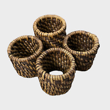 Napkin Rings Set of 4 Brown Weave picture